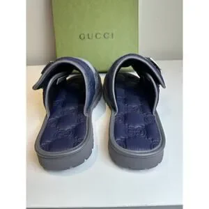 NIB Authentic Gucci Men\'s Sandals Blue Nylon Slides Size UK9 US9.5 Gucci | Shoes | Nib Authentic Gucci Mens Sandals Blue Nylon  main image 3